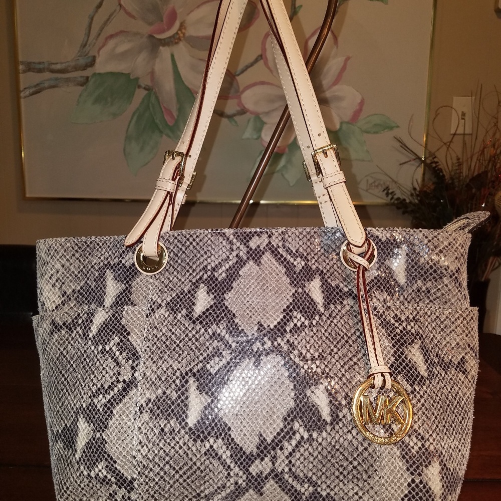 Michael Kors Jet Set Python Snake Leather Handbag - image 2